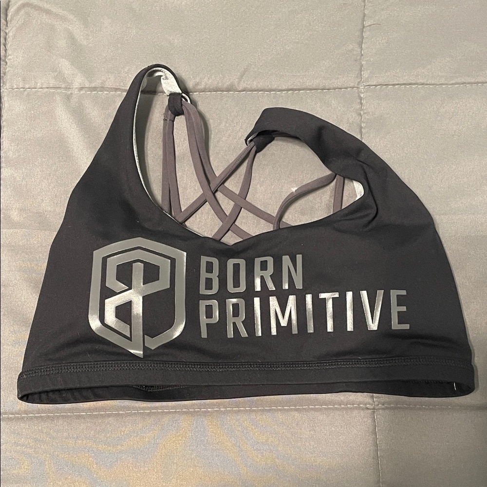 Born Primitive Black and Gray Sports Bra